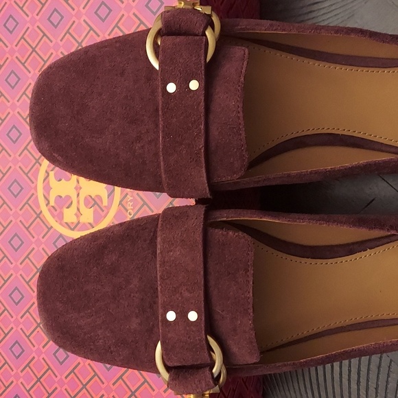 TORY BURCH Malbec Marsden Smoking Slipper Suede Flats - Picture 2 of 8